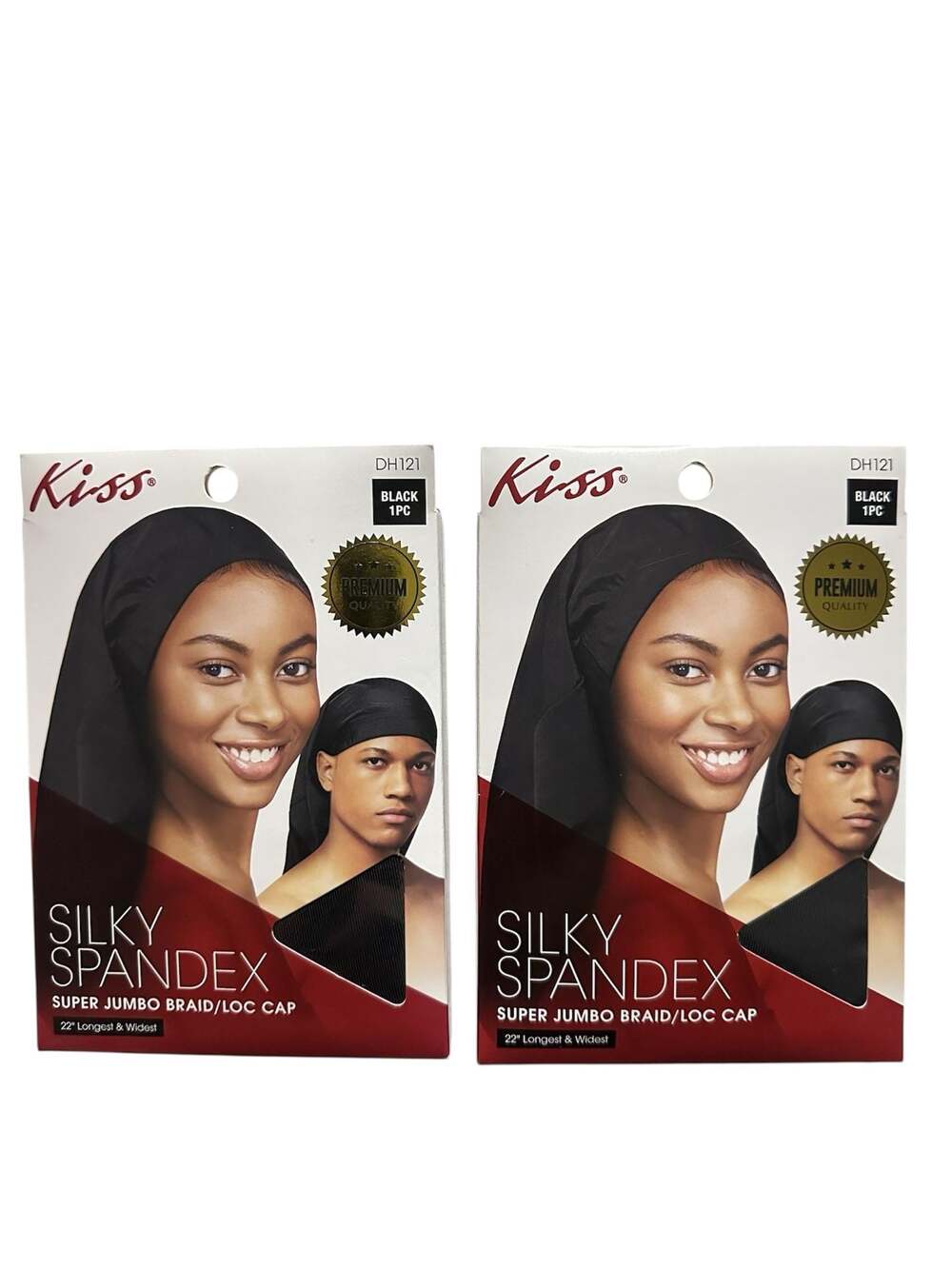 Kiss Colors & Care Silky Spandex Super Jumbo Braid/Loc Cap, 2-Pack